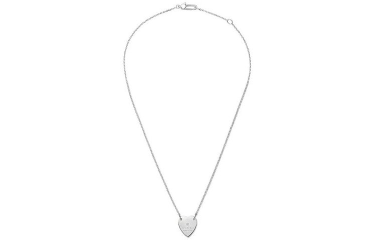 GUCCI Elegant Heart Pendant Silver Necklace with Logo Engraving. 223512-J8400-8106 圖 3