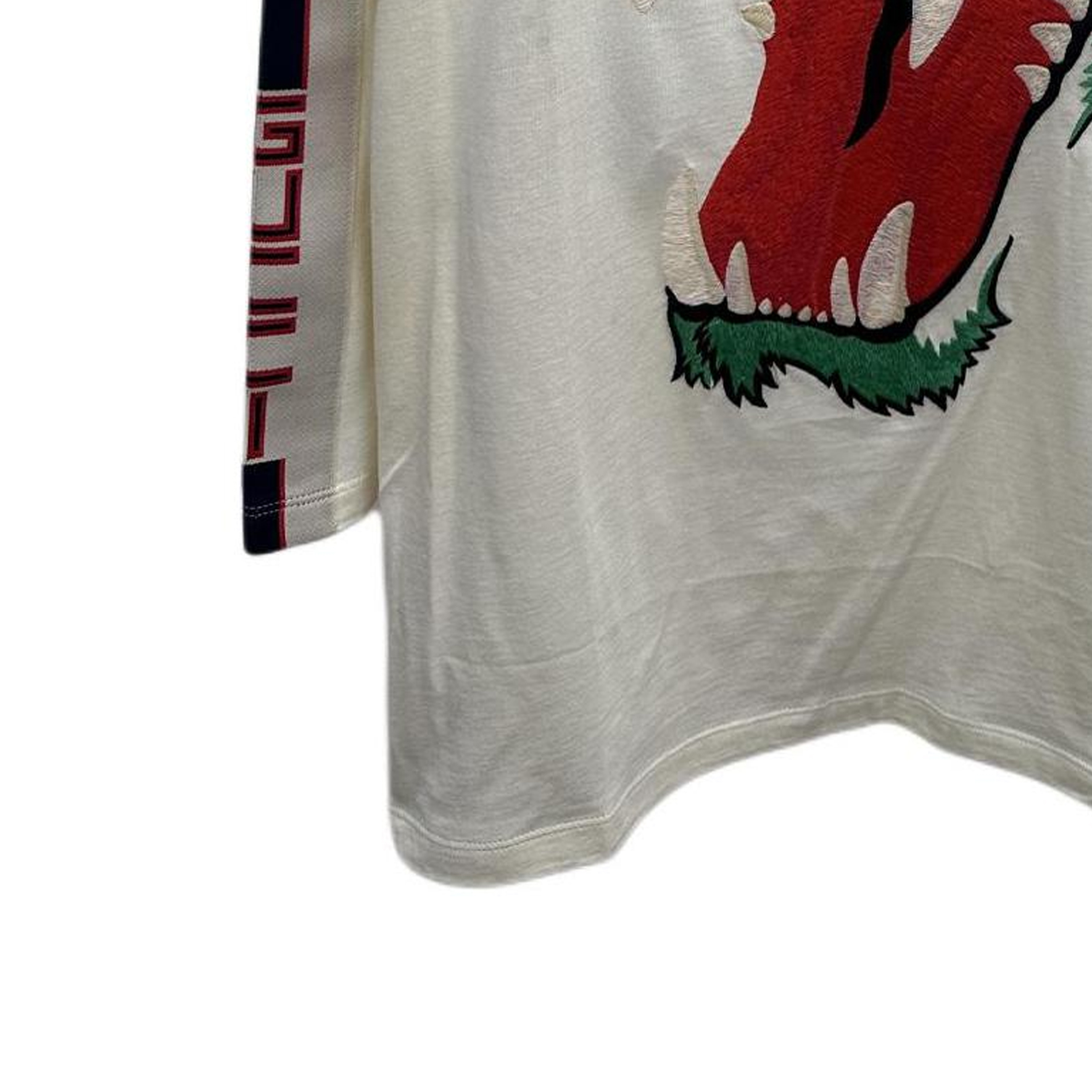 Details for GUCCI 刺绣动物长袖圆领男女同款T恤 米白色 557788-XJARU-7136