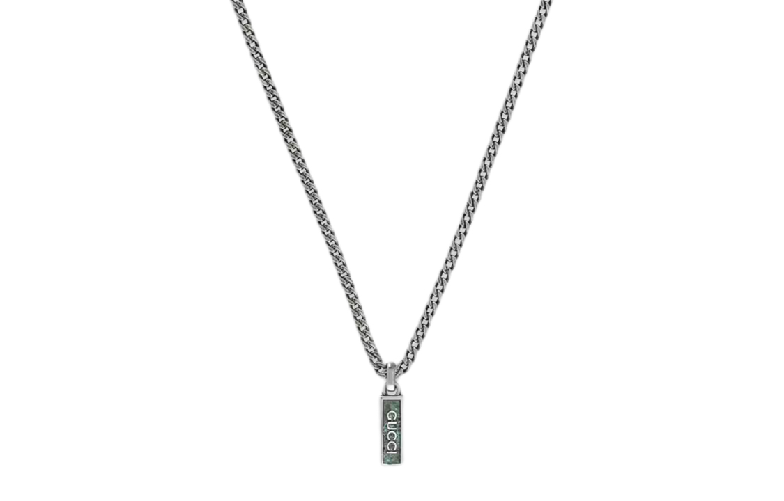 GUCCI Enamel Pendant S925 Silver Necklace with Letter Engraving Unisex Couple Design. 678714-J8410-9071 圖 2