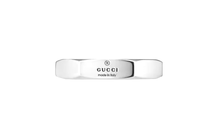 GUCCI Engraved Letter 925 Silver Ring Unisex Couple Style - Silver 782839J84008106 圖 2