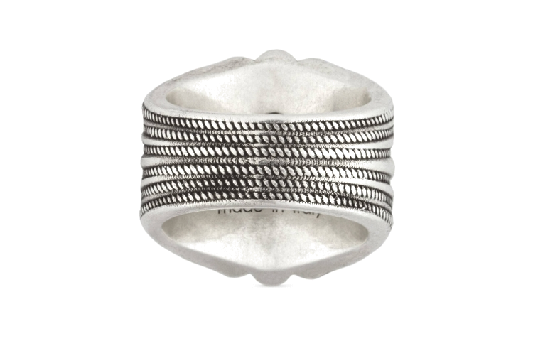 GUCCI Engraved Logo 925 Silver Unisex Couple Ring - Silver. 728399J8400 圖 4