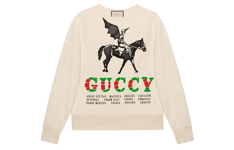 Gucci Equestrian Print Pullover Sweatshirt Fall Beige 475532-XJAKP-9230