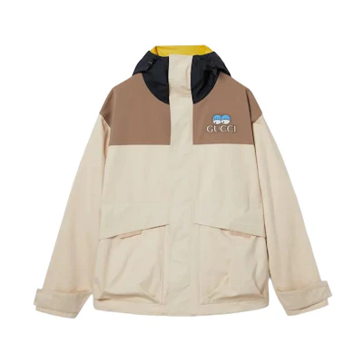 Gucci Fall 2024 Beige Logo Embroidered Patch Hoodie Jacket 777288-ZAQDU-9117