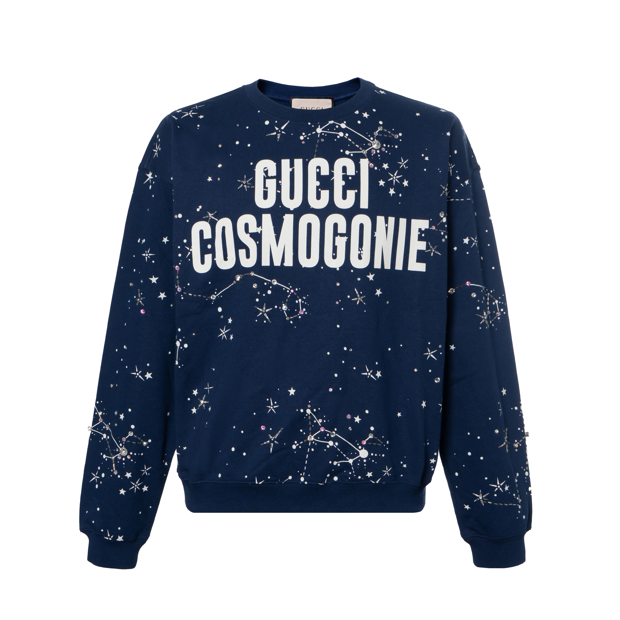 Gucci Fall '22 Blue Logo Print Crewneck Sweatshirt 700119-XJE96-4030