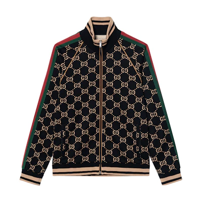 Gucci Fall '22 Monogram Track Jacket with Stripes Black 695955-XJEEI-1030