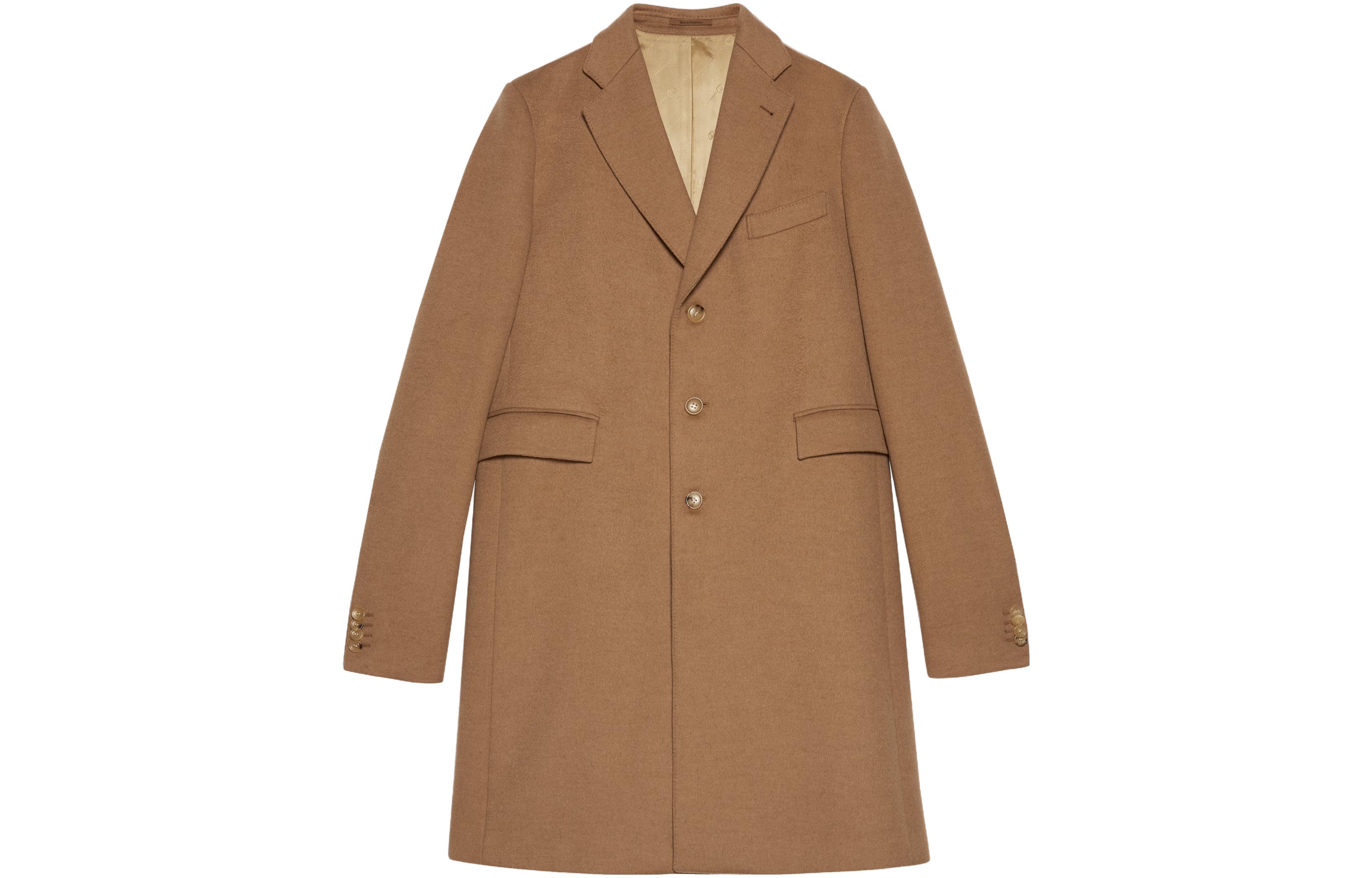 Gucci Fall/Winter '23 Brown Mid-Length Solid Long Sleeve Coat 753089-ZAHGS-2250