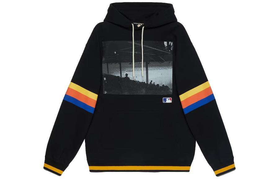 Gucci FE23 Striped Colorblock Pattern Hoodie Black () 719785-XJE0J-1082