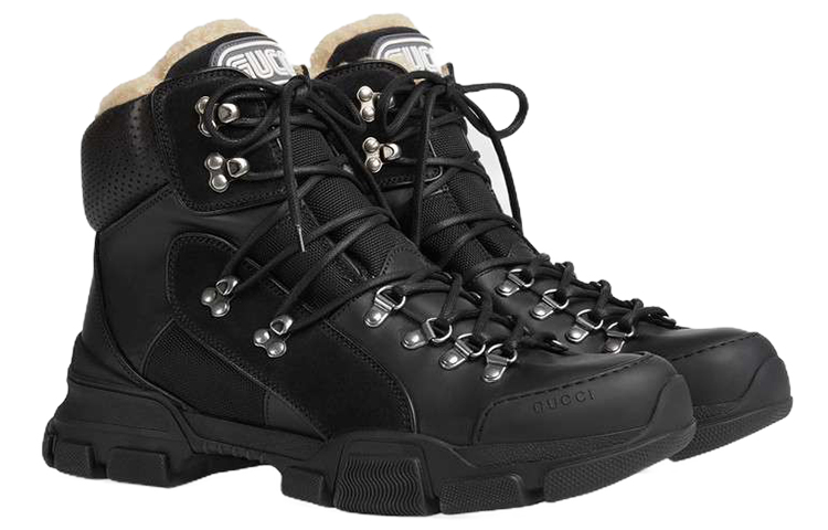 Lookbook Gucci Flashtrek High-top With Wool 'Black' 548714-D6060-1088