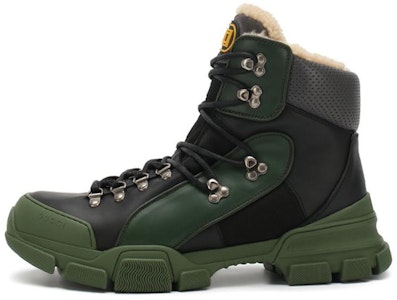 GUCCI 古馳 Flashtrek 羊毛襯裡 牛皮 高幫工裝戶外靴 綠黑 Buy GUCCI 古馳 Flashtrek 羊毛襯裡 牛皮 高幫工裝戶外靴 綠黑