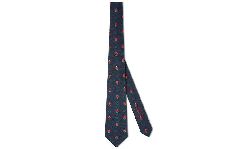 GUCCI Floral & Double G Silk Tie Blue 643840-4E002-4174 圖 2