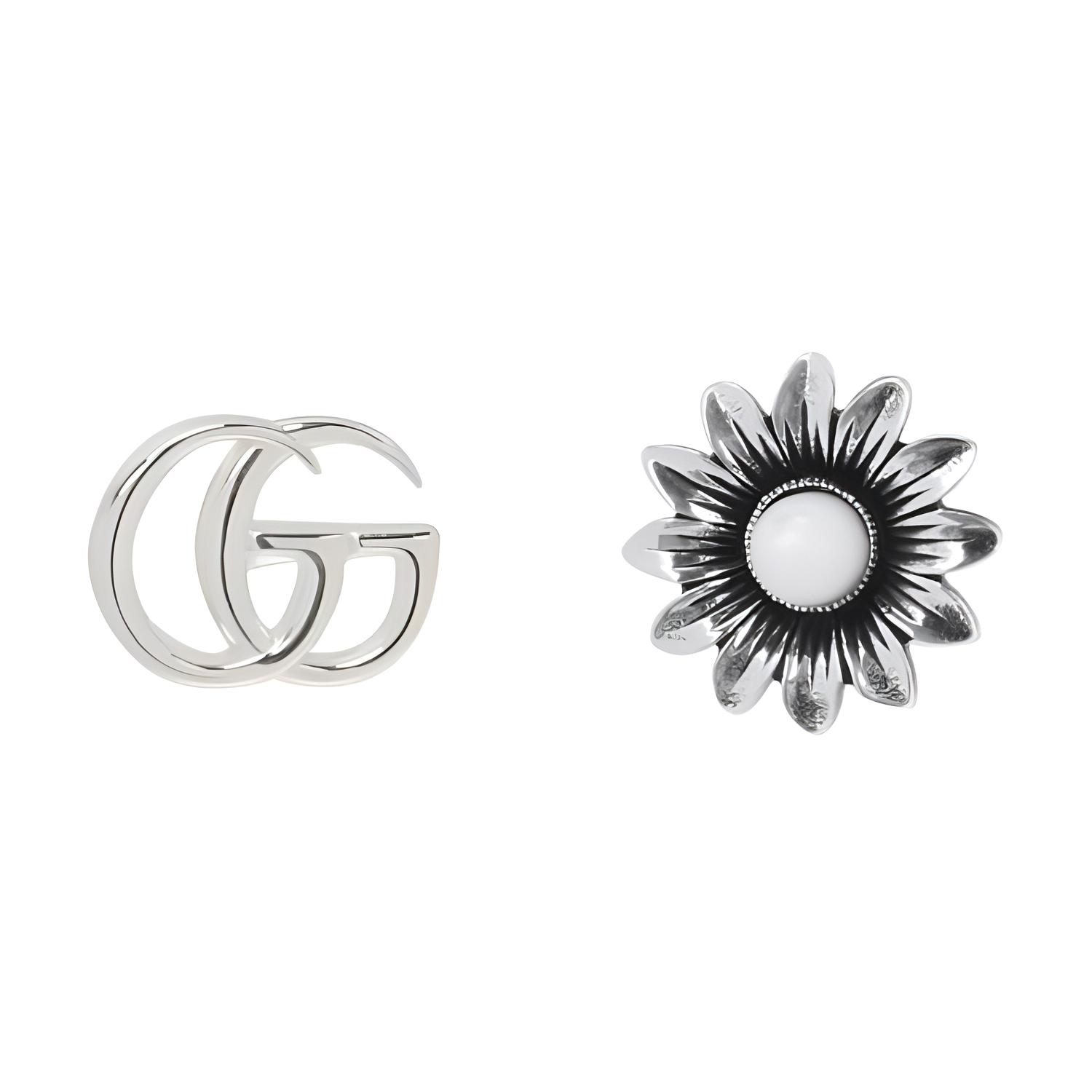 GUCCI Floral Pattern 925 Silver Metal Earrings  Silver. YBD527390001