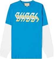 Gucci Floral Print Crewneck Slim Fit Long Sleeve T-Shirt Blue 677425-XJEUN-4199 Gucci Floral Print Crewneck Slim Fit Long Sleeve T-Shirt Blue 677425-XJEUN-4199