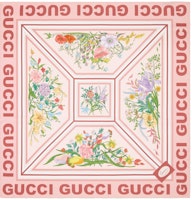 GUCCI Floral Print Silk Scarf Pink. 691455-3G001-5800 GUCCI Floral Print Silk Scarf Pink. 691455-3G001-5800