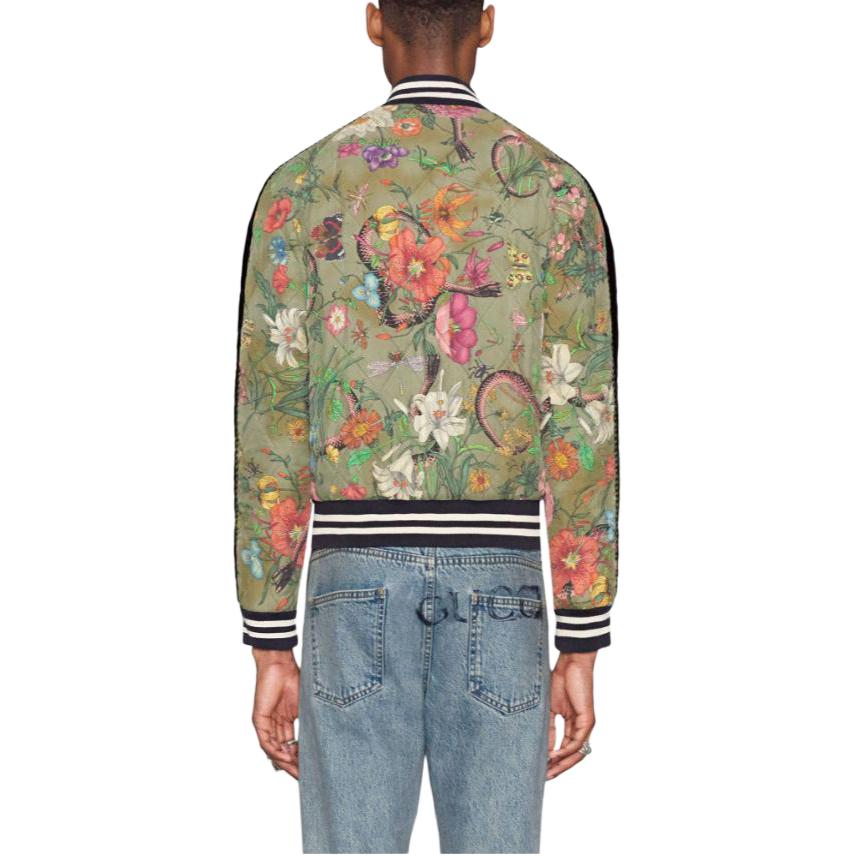 Gucci Floral Print V-Neck Zip Jacket Unisex Green Long Sleeve 475034-XR852-3813 圖 4