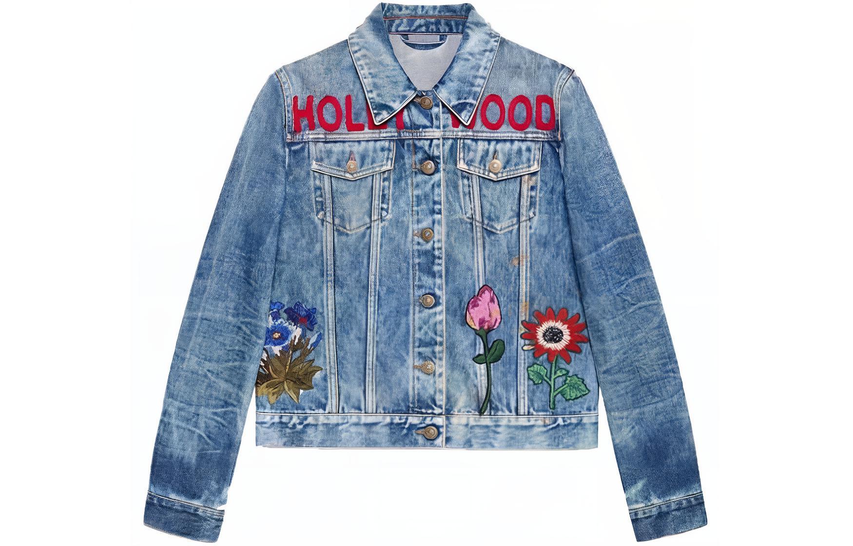 Gucci Floral Slim-Fit Long Sleeve Jacket Blue Unisex 435847-XR725-4205