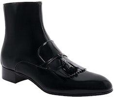 古驰流苏细节黑色踝靴 714688-DS8S0-1000 Lookbook 古驰流苏细节黑色踝靴 714688-DS8S0-1000