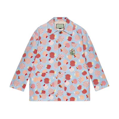 Gucci Fruit Print Single-Breasted Jacket Unisex Blue 663640-ZAHC9-4412
