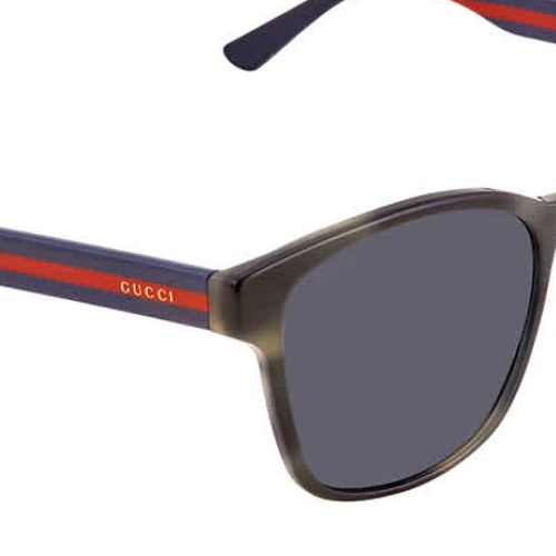 Shop 구찌 풀프레임 아세테이트 블루 선글라스 유니섹스 커플 디자인 10977729