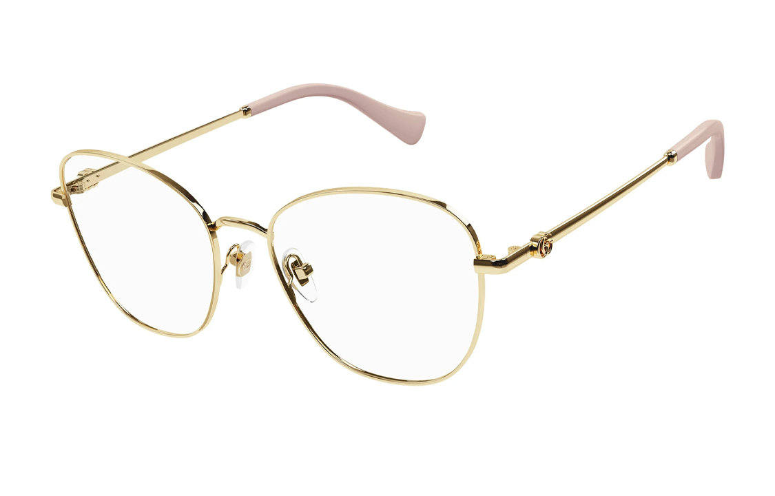 GUCCI Full Frame Irregular Gold Metal Optical Glasses for Men. GG1418O 003