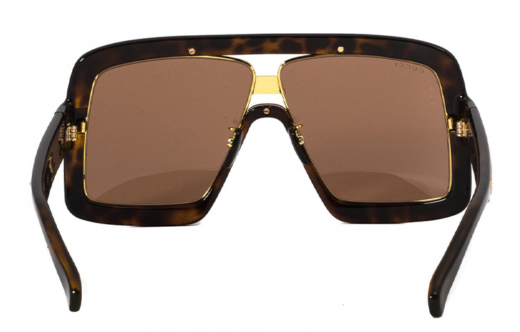GUCCI Full Rim Square Sunglasses Havana Frame Brown Gold Lens Men 60mm GG0900S-002 圖 6