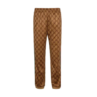 Gucci FW18 Brown GG Monogram Knit Track Pants 523489-X9V35-2035