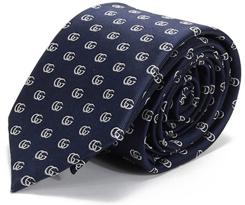 GUCCI FW20 Double G Pattern Silk Tie Blue Accessories 444421-4E002-4178 Buy GUCCI FW20 Double G Pattern Silk Tie Blue Accessories 444421-4E002-4178