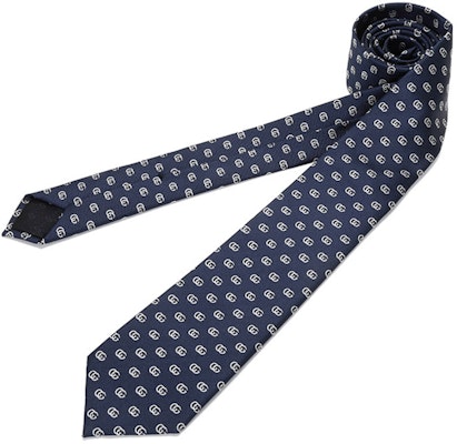 GUCCI FW20 Double G Pattern Silk Tie Blue Accessories 444421-4E002-4178 Lookbook GUCCI FW20 Double G Pattern Silk Tie Blue Accessories 444421-4E002-4178