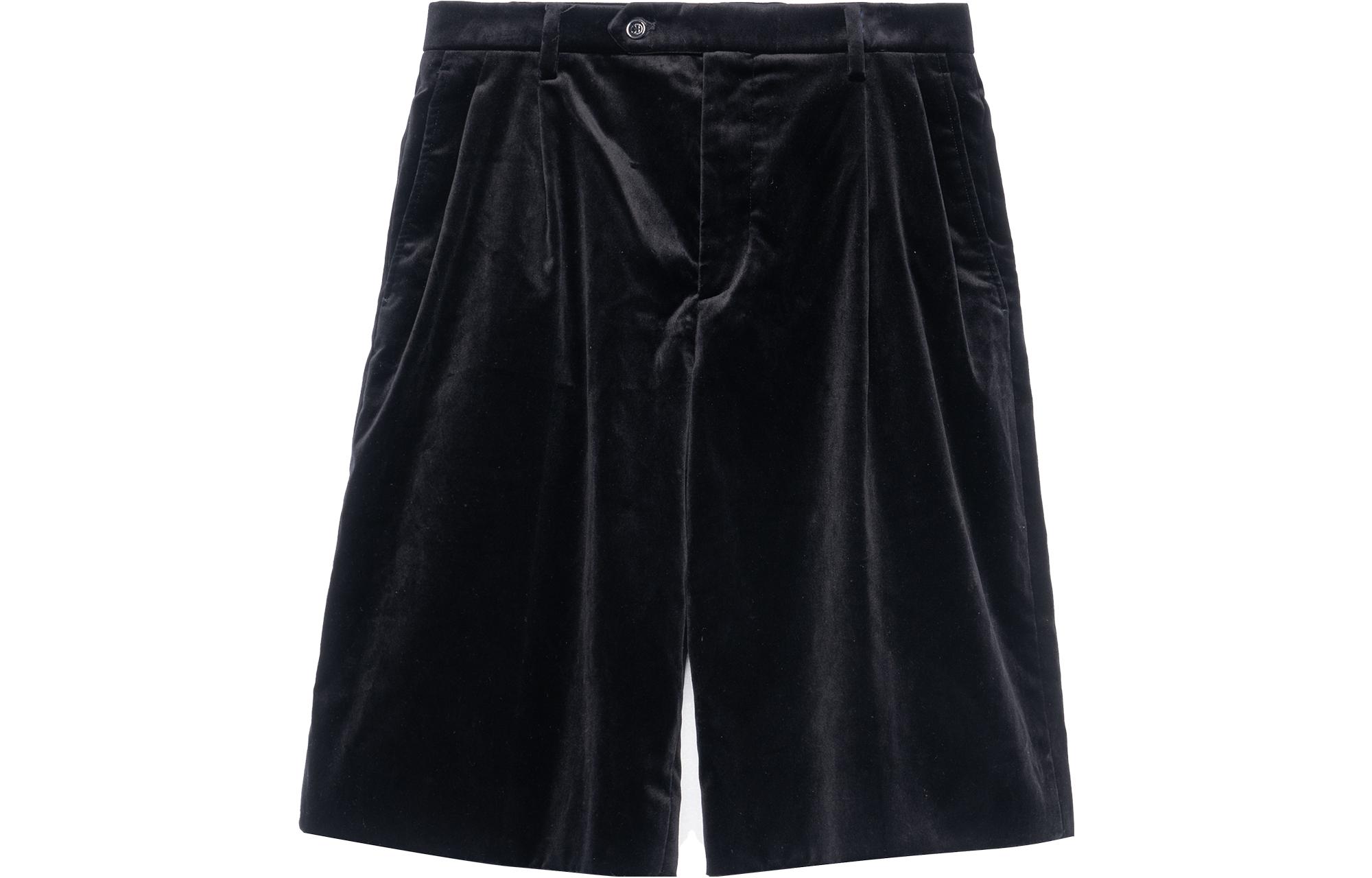 Gucci FW21 'Aria' Black Stretch Velvet Casual Shorts 679464-Z4716-1000