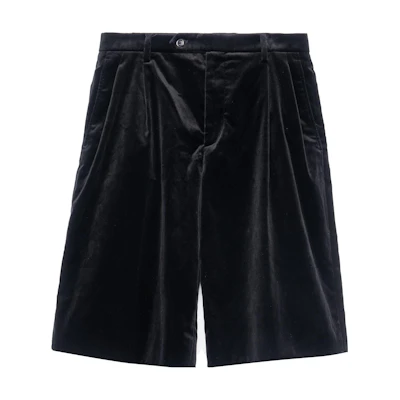 Gucci FW21 'Aria' Black Stretch Velvet Casual Shorts 679464-Z4716-1000