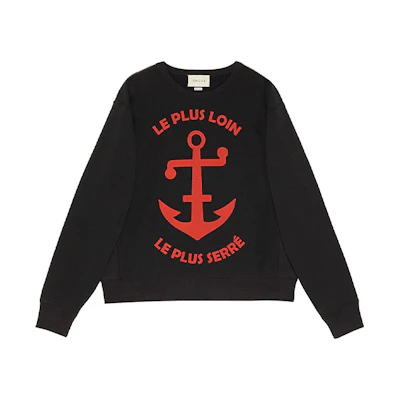 Gucci FW21 Anchor Print Oversized Pullover Sweatshirt Black () 563972-XJB26-1030