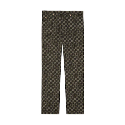 Gucci FW21 Aria GG Monogram Mid-Rise Straight Jeans Black 623953-XDBNW-1289