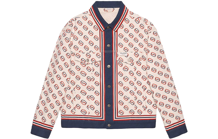 Gucci FW21 Beige Logo Printed Twill Jacket Menswear 548722-XDAQZ-9192