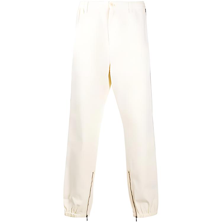 GUCCI FW21 Beige Tapered Jogger Pants with Side Stripes Logo for Men. 615775-XDBBI-9069