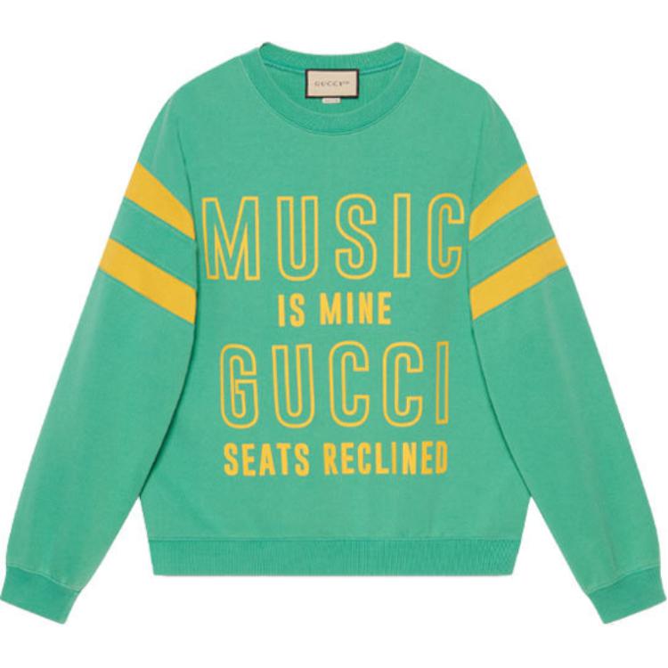 Gucci FW21 Big Logo Crewneck Sweatshirt Green 655471-XJDXE-3779