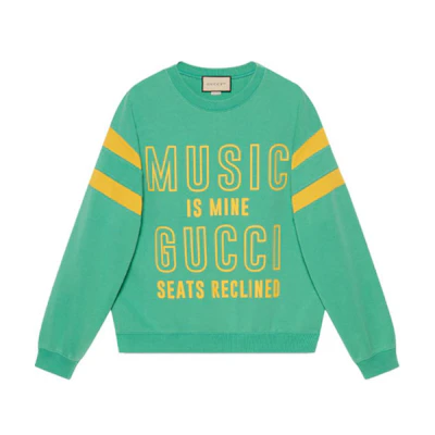 Gucci FW21 Big Logo Crewneck Sweatshirt Green 655471-XJDXE-3779