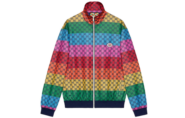 Gucci FW21 GG Multicolor Logo Knit Zip Jacket Multicolor Outerwear 661172-XJDLP-4206