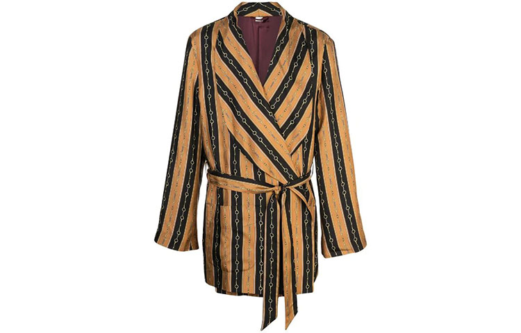 Gucci FW21 Gold Printed Robe-Style Jacket for Men 572599-JI574-1021