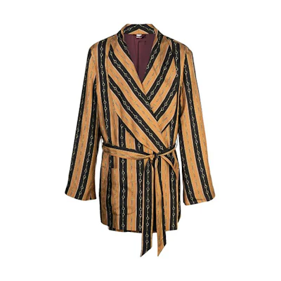 Gucci FW21 Gold Printed Robe-Style Jacket for Men 572599-JI574-1021