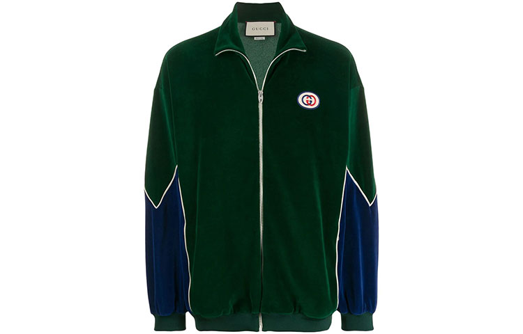 Gucci FW21 Green Colorblock Logo Zipper Jacket 560253-XJA3J-3055