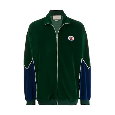 Gucci FW21 Green Colorblock Logo Zipper Jacket 560253-XJA3J-3055