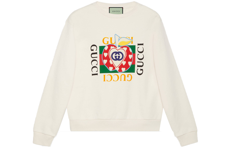 Gucci FW21 Heart Apple Graphic Pullover Hoodie White () 626990-XJDOS-9230