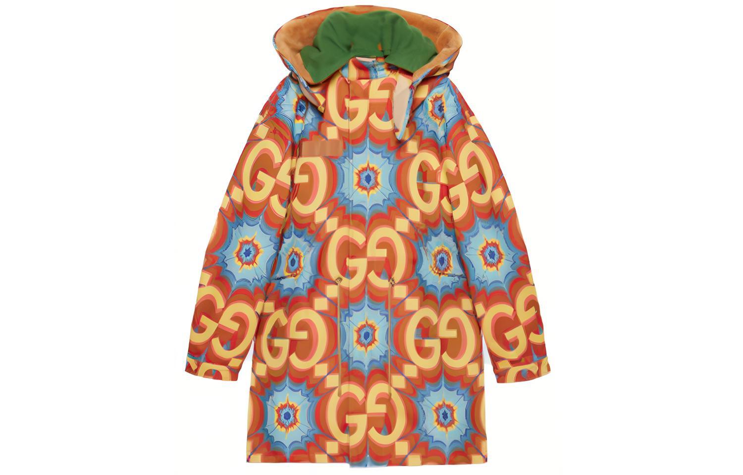 Gucci FW21 Kaleidoscope Jacquard Hooded Jacket Orange () 676148-XDBUJ-7187