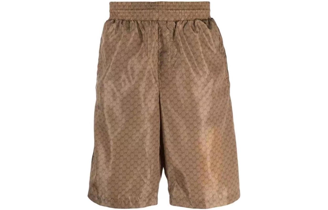 Gucci FW21 Khaki Mini Waterproof Nylon Boxer Shorts 599576-XHAD4-2190