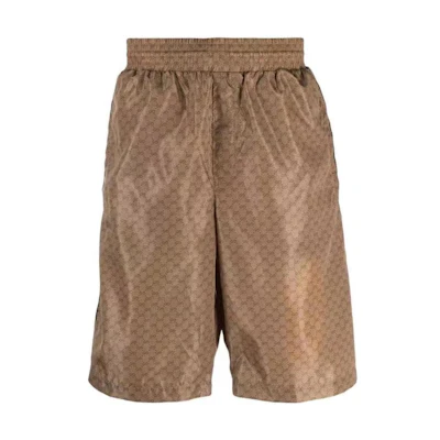 Gucci FW21 Khaki Mini Waterproof Nylon Boxer Shorts 599576-XHAD4-2190