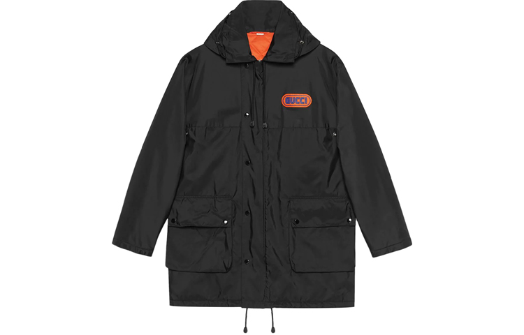 Gucci FW21 Logo Appliqué Hooded Jacket Black Casual Outerwear 512997-Z760C-1565