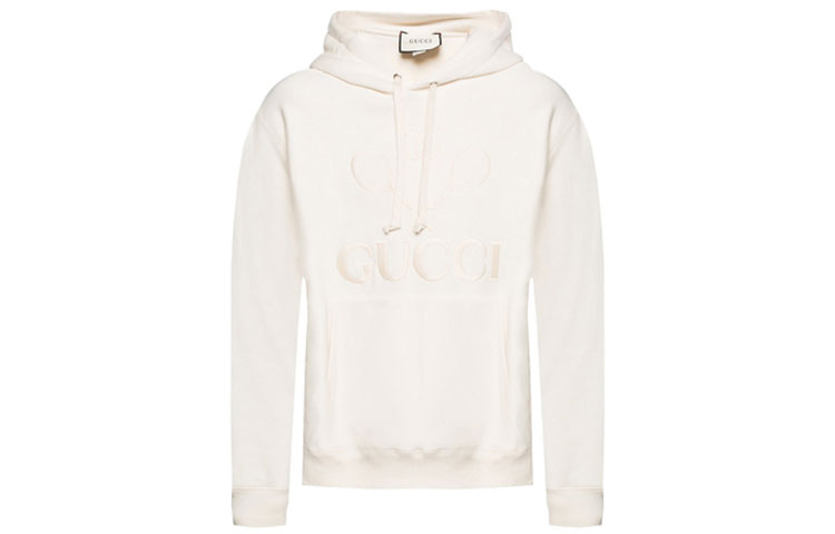 Gucci FW21 Logo Embroidered Pullover Hoodie White - Fashion 560502-XJBCQ-9320