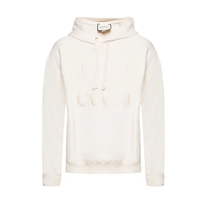 Gucci FW21 Logo Embroidered Pullover Hoodie White - Fashion 560502-XJBCQ-9320