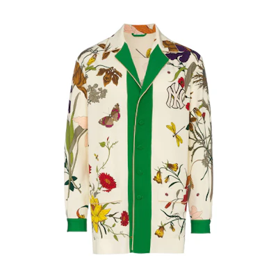Gucci FW21 Logo Floral Wool Jacket Off-White 533116-Z578L-3067