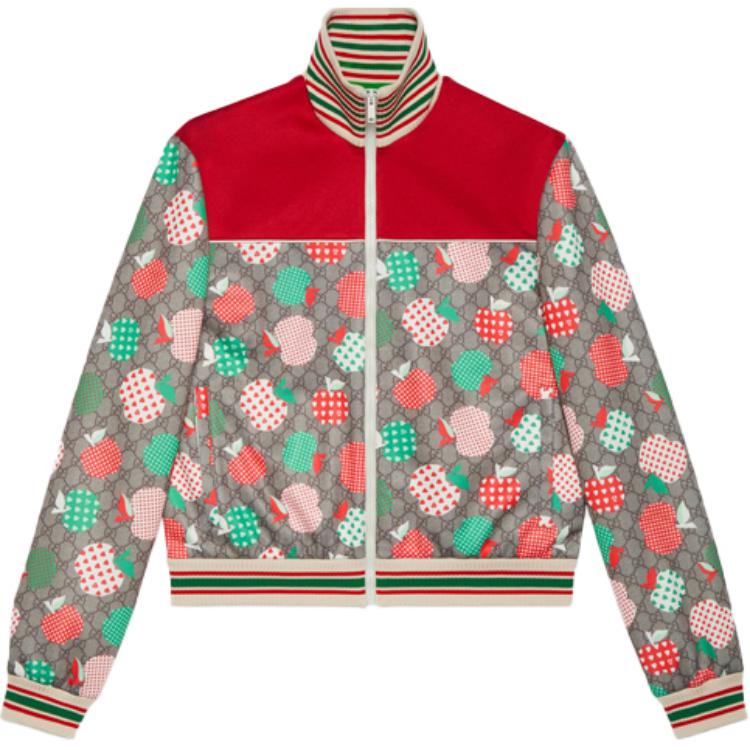 Gucci FW21 Red Heart Apple Pattern Zipper Jacket for Men 662595-XJDMT-2326