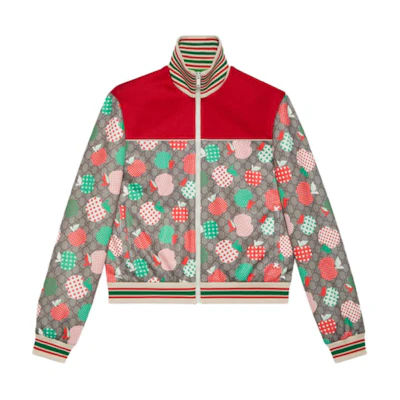 Gucci FW21 Red Heart Apple Pattern Zipper Jacket for Men 662595-XJDMT-2326